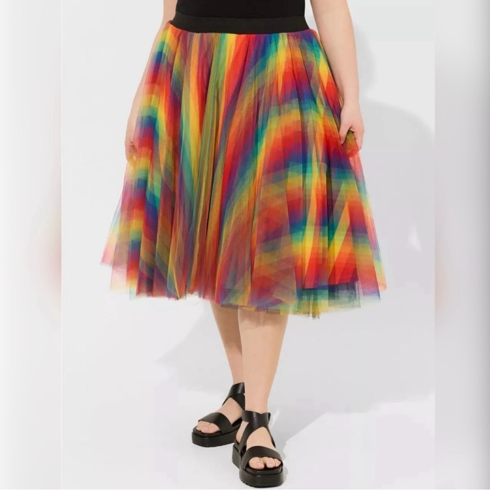 Torrid Colorful Rainbow Tulle Skirt